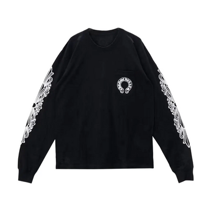 Chrome Hearts Horseshoe Long-Sleeve T-Shirt 'Black/White'