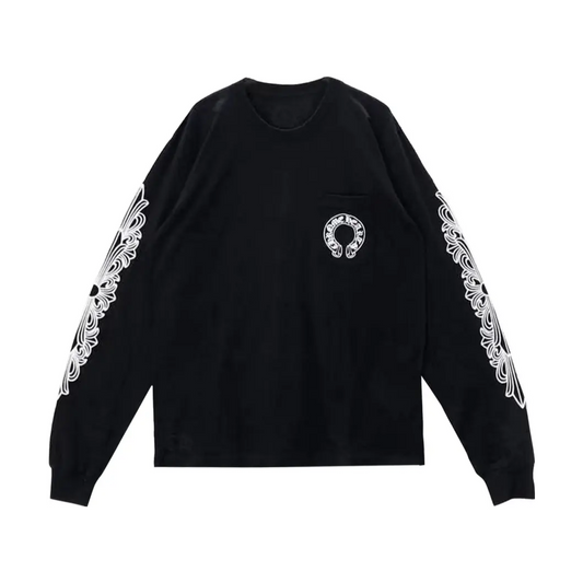 Chrome Hearts Horseshoe Long-Sleeve T-Shirt 'Black/White'