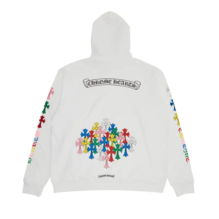 Chrome Hearts Cross Hoodie 'White/Multicolor'