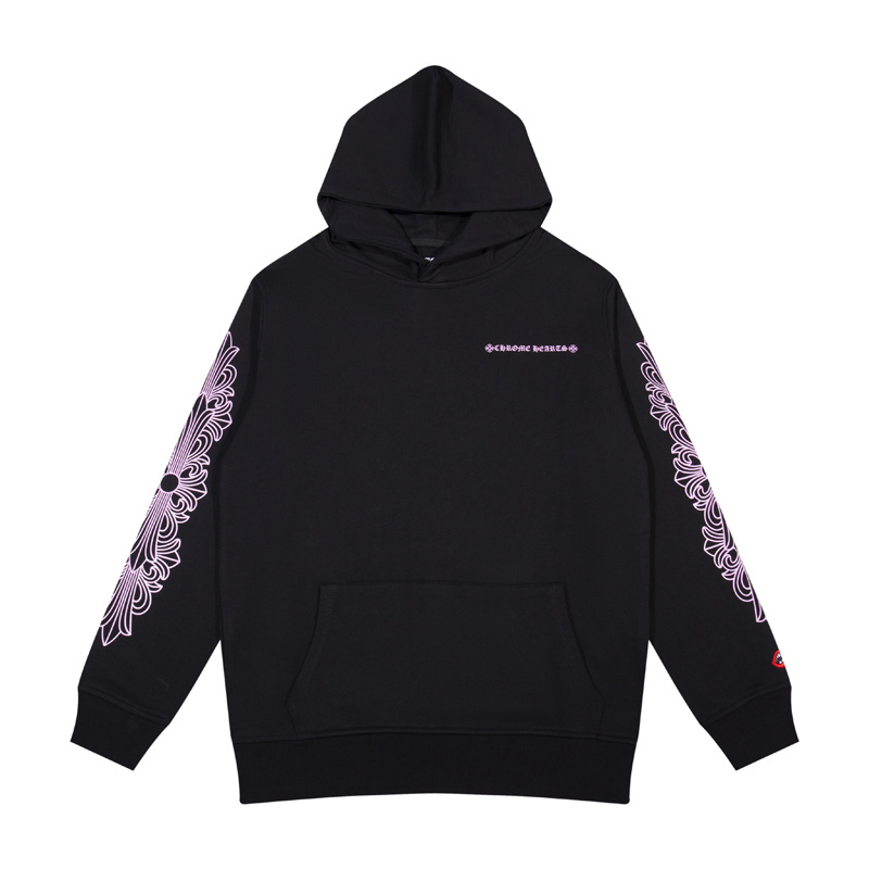 Chrome Hearts Horse Shoe Hoodie 'Black/Pink'