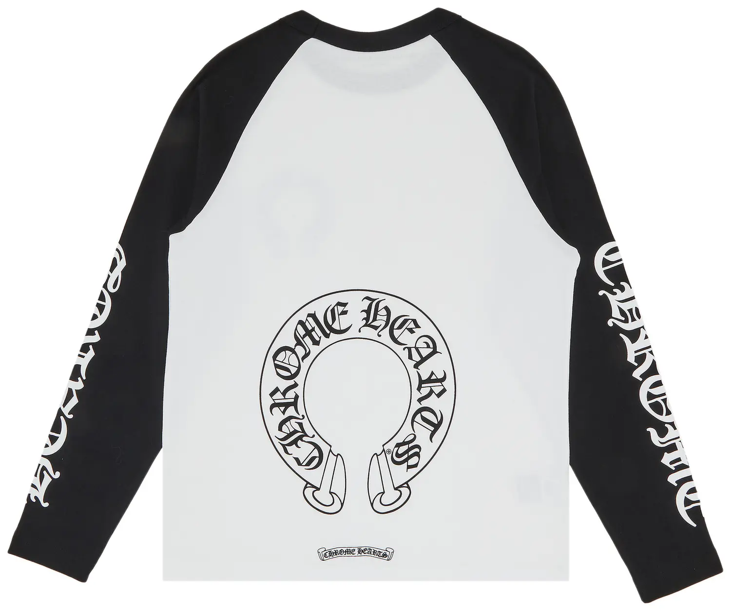 Chrome Hearts Horseshoe Neck Logo 3/4 Shirt 'Black/White'